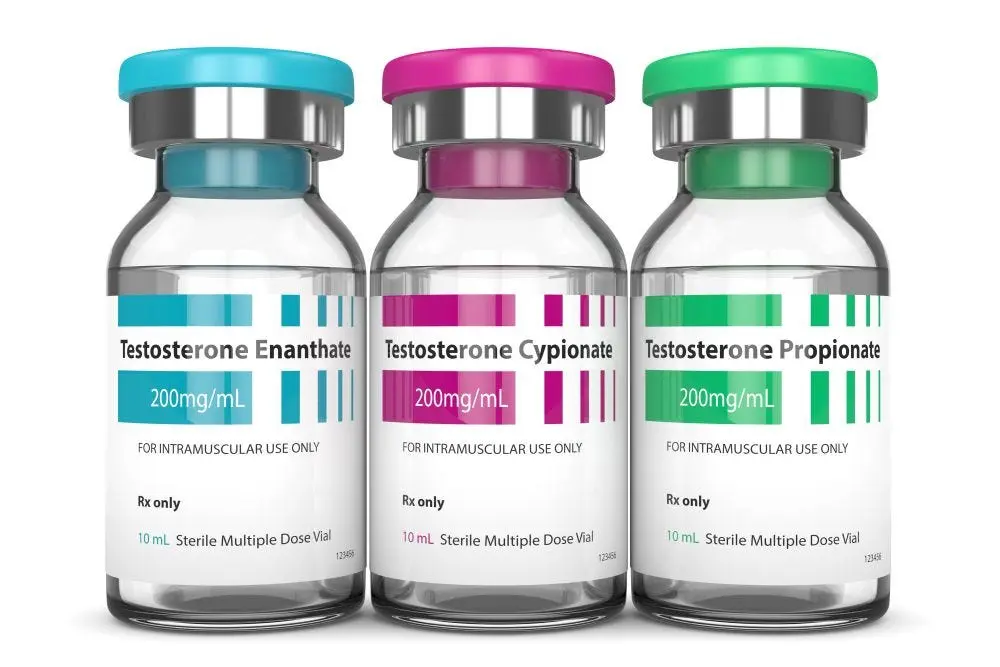 Vials Of Three Testosterone Esters: Testosterone Enanthate Vs Cypionate Vs Propionate