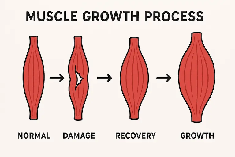 How Muscle Growth - The Simple Illustration Of Muscle Growth Process
